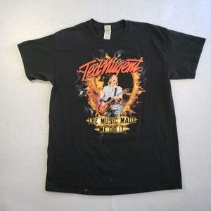 Ted Nugent The Music Made Me Do It 2018 Tour T-Shirt Mens L Black Short Sleeve